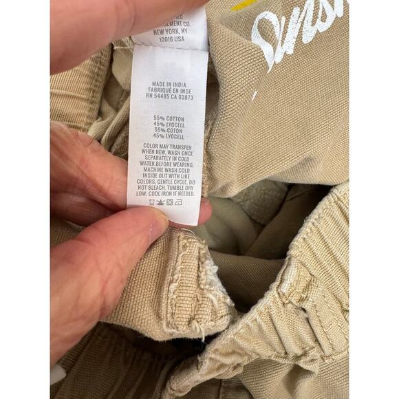 Aerie Khaki Shorts Distressed Chino Cargo Tan Pockets Sunshine - Size XS - Picture 8 of 10
